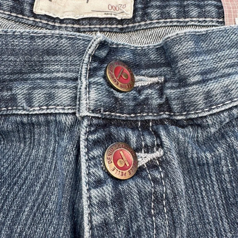 Y2K VTG Pelle Pelle Mens Jeans Dark Wash Leather Pocket Relaxed Fit Size‎ 40x34
